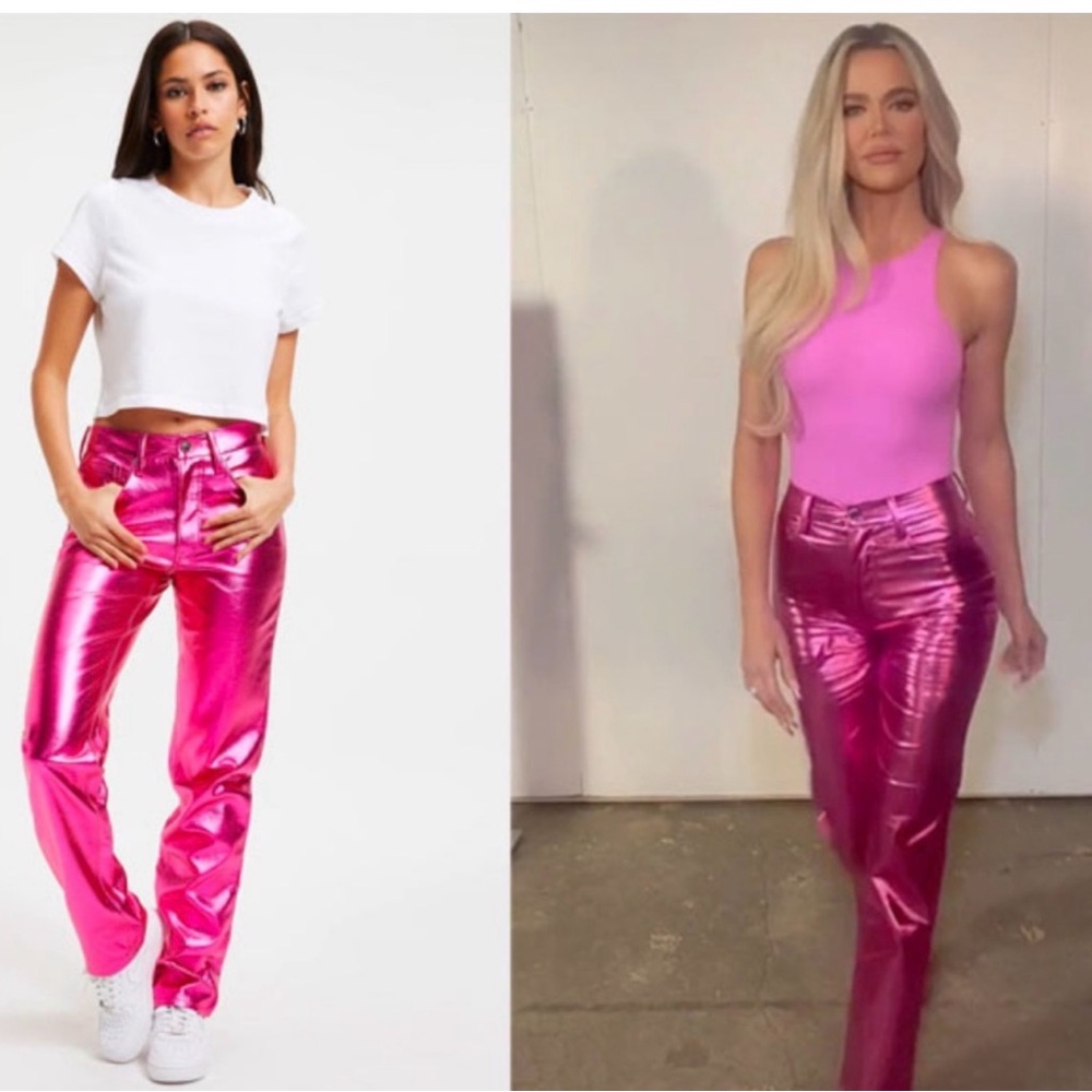 Good American Metallic Fuchsia Pants